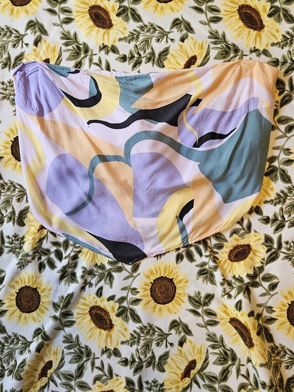 Eloquii Abstract Pastel Print Scarf Top